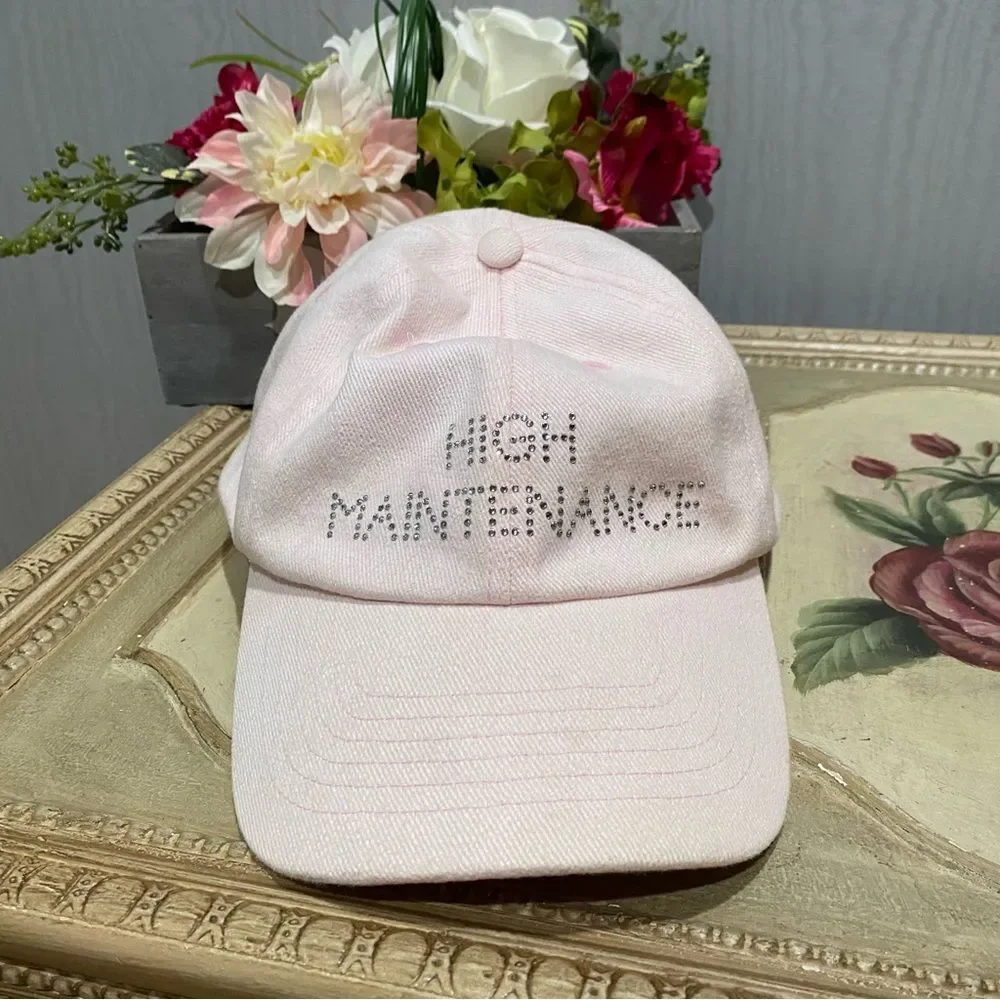 Christine Alexander High Maintenance Rhinestone Cap Pale Pink Strap Back OSFA